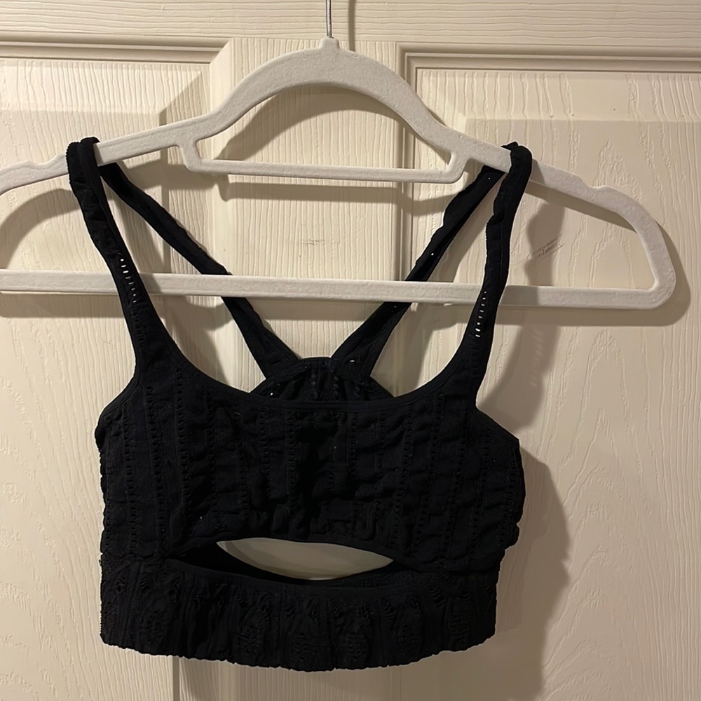 Free people, black crop top.  Size m/l.